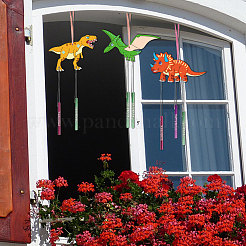 Diy Dinosaurier-Windspiel-Bausatz aus Holz DIY-WH0600-001