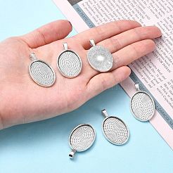 Aluminium-Anhänger Fassungen für Cabochons PALLOY-E436-88AS