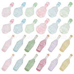 70 Stück 12 Stile Dummy-Flasche transparent Harz Cabochon RESI-OC0001-48