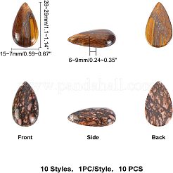 10 Stück Cabochons aus natürlichen und synthetischen Edelsteinen im 10-Stil G-FH0001-33
