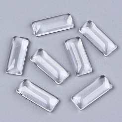 Transparentes Rechteck Glas Cabochons GGLA-R025-25x10