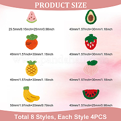 32 Stück 8 Stil Woll- und Polyester-Frucht-Cabochons DIY-FG0004-02