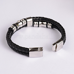 Geflochtenen Lederband Armbänder BJEW-L497-21B
