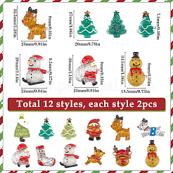 24 Stück transparente Harz-Cabochons mit Weihnachtsmotiv FIND-SC0011-31