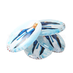 Bedrucktes Glas ovale Glas Cabochons GGLA-N003-22x30-A48