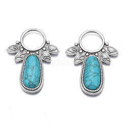 Synthetische Türkis-Cabochon-Fassungen für Emaille PALLOY-N157-029