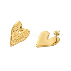 Herz-Ohrstecker aus 304 Edelstahl für Damen EJEW-U020-15G