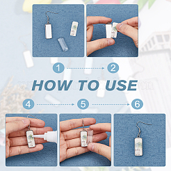 DIY Blanko-Set für rechteckige Kuppelohrringe STAS-DC0015-38