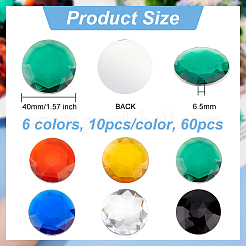 30 Stück 6 Farben flache Rückseite Acryl-Strass-Cabochons OACR-OC0001-16B