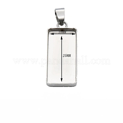 Cabochon-Fassungen für Anhänger aus Edelstahl 304 STAS-WH0043-11P-01