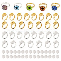 Bausätze für flache runde Ringe zum Selbermachen DIY-SZ0007-80