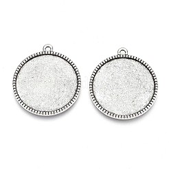 Flachrund tibetischen Stil Lünette Cabochon Fassungen mit Verbinder TIBEP-Q045-024AS-RS