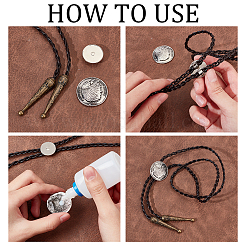 12 Stück 3 Stile Legierung Bolo Tie Schieber Verschluss Cabochon Einstellungen FIND-PH0018-03
