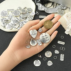 DIY-Wortanhänger-Dekorationsbausatz aus Legierung DIY-YW0008-90