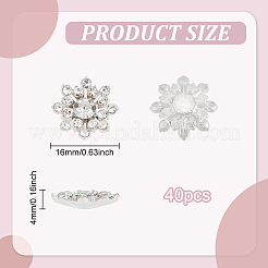 40 Stück Blumen-Strass-Cabochon FIND-FG0003-22