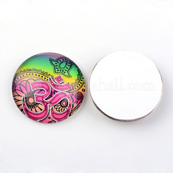 Yoga Thema Glas Cabochons X-GGLA-L011-25mm-29