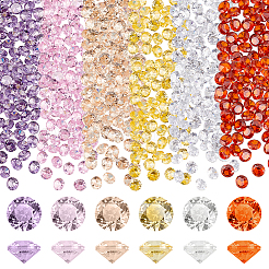 300 Stück 6 Farben Diamantform Klasse A Zirkonia Cabochons ZIRC-PH0001-43B-02