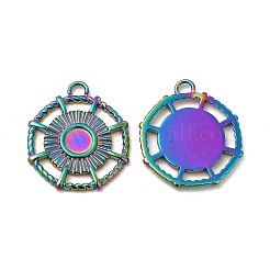 Ionenplattierung (IP) 304 Edelstahl Anhänger Cabochon-Einstellungen STAS-A070-20MC