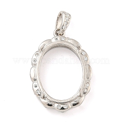 925 Sterling Silber Micro Pave klare Zirkonia offene Rückseite Lünette Anhänger Cabochon-Fassungen STER-B005-27P