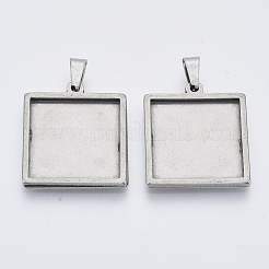 Anlaufgeschützte Cabochon-Anschlussfassungen aus Edelstahl 304 STAS-R101-04A
