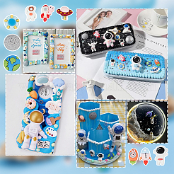 72 Stück 9 Stile 3D Astronauten Thema Harz Cabochons RESI-OC0001-67