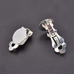 Cabochon-Fassungen für Ohrclips aus Messing X-KK-M019-03S