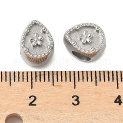 304 Edelstahl-Europäische Perlen STAS-D307-03B-P