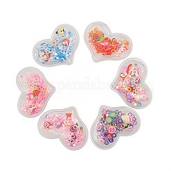 60 Stück 6 Farben Treibsand Pailletten Kunststoff Cabochons KY-CJ0001-41