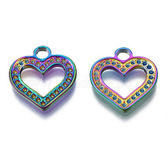 Rack-Plating Regenbogenfarbe 304 Edelstahl Charms Strass-Einstellungen STAS-S119-109