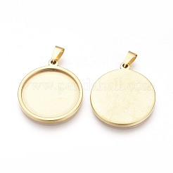 201 Cabochon-Fassungen für Anhänger aus Edelstahl STAS-S073-04G