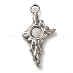 Cabochon-Fassungen für Anhänger aus Edelstahl 304 STAS-H223-24AS