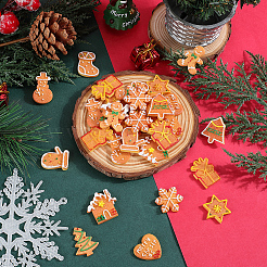 66 Stück 11 Stile Weihnachtsmotiv Resin Decoden Cabochons RESI-SC0005-59