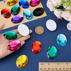 36 Stück 9 Farben Acryl-Strass-Cabochons mit flacher Rückseite. DIY-GF0009-16