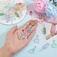 70 Stück 12 Stile Dummy-Flasche transparent Harz Cabochon RESI-OC0001-48
