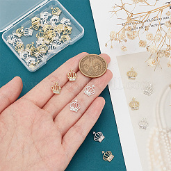 40 Stück 2 Farben Legierung Strass Cabochons MRMJ-GO0002-05