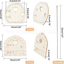 20 Stück 2 Stile Naturholz-Cabochons WOOD-NB0001-72