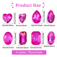 64 Stück Glas-Strass-Cabochons im 4-Stil RGLA-FG0001-12