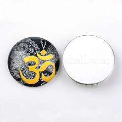 Yoga Thema Glas Cabochons X-GGLA-L011-25mm-05