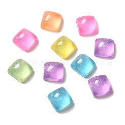 Transparente Decoden-Cabochons aus Harz mit Glitzerpulver RESI-E053-08B
