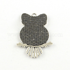 Lackiert Flach roound Legierung hängender Cabochon Fassungen TIBE-S297-07AS-LF