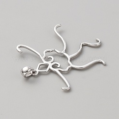 Anlaufschutz 925 Sterling Silber Hohl Charm Cabochon Fassungen FIND-WH0156-34P