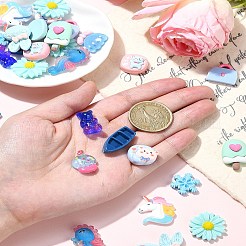 30 Stück 10 Stile undurchsichtige Harz-Decoden-Cabochons CRES-YW0002-16