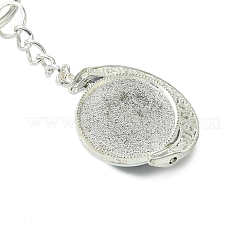 Legierungsanhänger mit Edelstein-Cabochons als Schlüsselanhänger KEYC-JKC01140-01