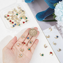 48 Stück Cabochons aus hellgoldfarbener Legierung in 8 Farben MRMJ-HY0002-47