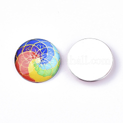 Cabochons aus Glas mit flachem Rücken GGLA-S047-04A-12mm