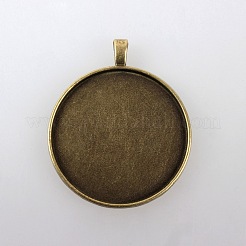 Vintage tibetischen Stil Legierung großen Anhänger Cabochon Fassungen X-TIBEP-M018-117AB-NF