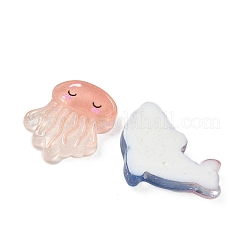 Cabochons aus undurchsichtigem Harz mit Meeresmotiven RESI-F056-01