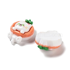 Cartoon weiße Katze Harz Decoden Cabochons CRES-R203-01I