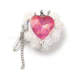 Herz mit Krone Polymer Clay Strass Quaste baumeln Perlen CLAY-E004-01