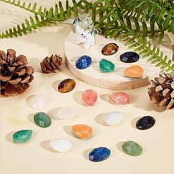 18 Stück Cabochons aus natürlichen und synthetischen Edelsteinen im 9-Stil G-FH0001-46